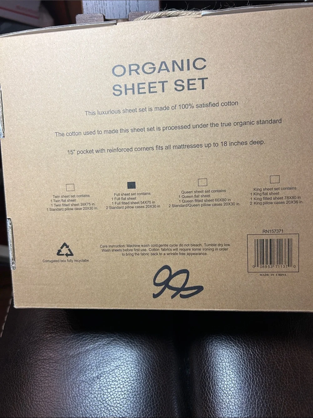 Full Organic Sheet Set -2800 Thread Count Tree ORGANIC off white, ivory. NEW